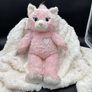 Build A Bear Pink Sassy Kitty Cat With Sound Plush 18” Beanie Hands Feet Retired